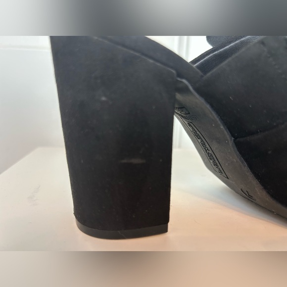 CHRISTIAN SIRIANO Black Faux Suede High Heel Mules Shoes - Picture 5 of 11